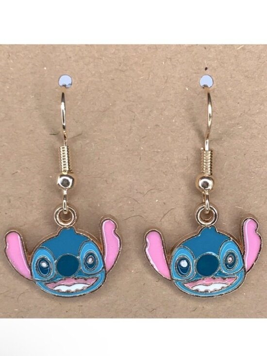 Fashion Jewelry Jewelry - 18k Gold Platted Hook Cute Lilo and Stitch Dangle Earrings Fashion Jewelry
